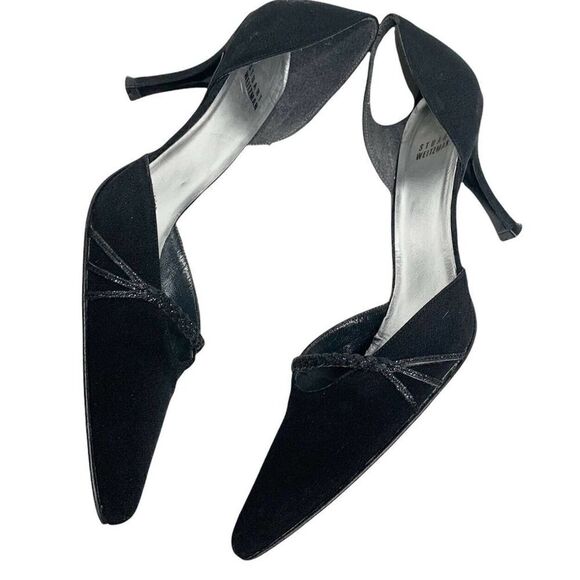 STUART WEITZMAN Women's Black Heels Made in Spain Shoe Size 10.5B - Picture 5 of 11